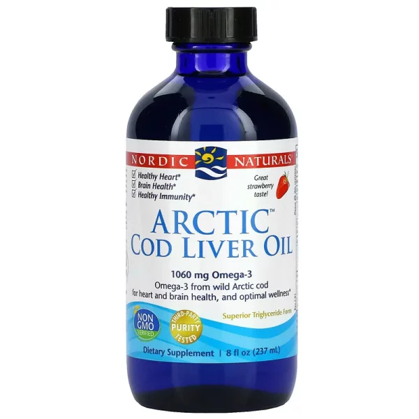 Nordic Naturals, Arctic Cod Liver Oil, Lemon, 8 fl oz (237 ml) orange taste